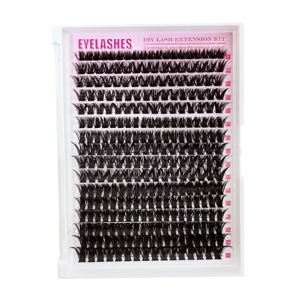 Eyelash Extension Natural Look - ナチュラルルックつけまつげ ボンド＆シール クラスターデザイン DIYまつげエクステキット ウィスピー風 3Dフェイクミンクまつげ