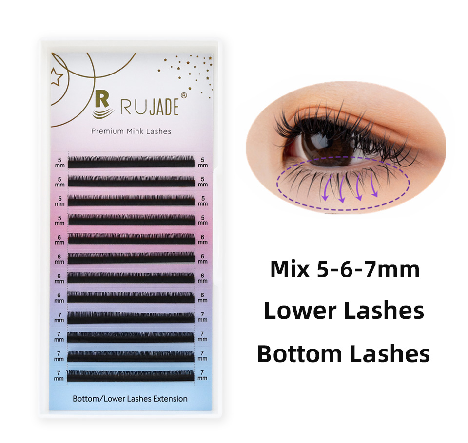 Eyelash Extension Human Hair - 下まつげミックス 5 6 7 ミリメートルボトムラッシュエクステンション B/C