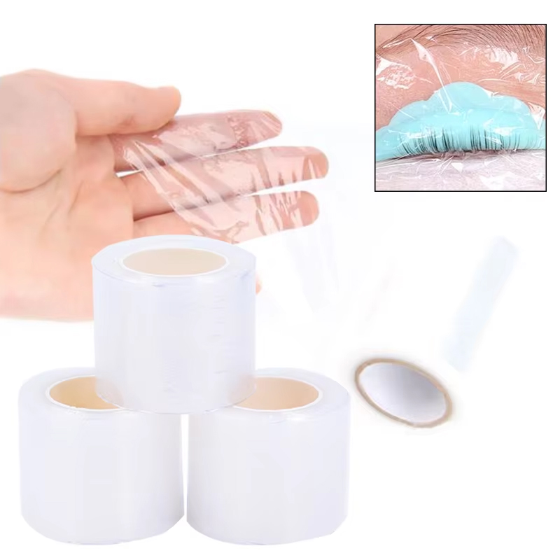 Eyelash Extension Look - 200 メートル/ロールクリアメイクアップフィルムリップ眉毛タトゥーラップカバーまつげエクステンション接着剤リムーバーラッシュパーマリフティングフィルムマイクロブレードツール