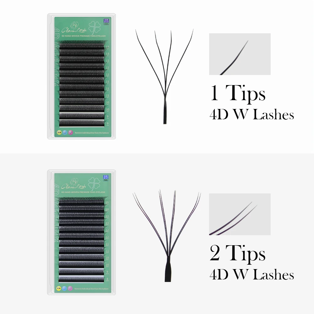 まつげエクステ,GLAMLASH-4D wの形をしたつけまつ - Eyelash Extension For Asian Eyes のレビューと価格
