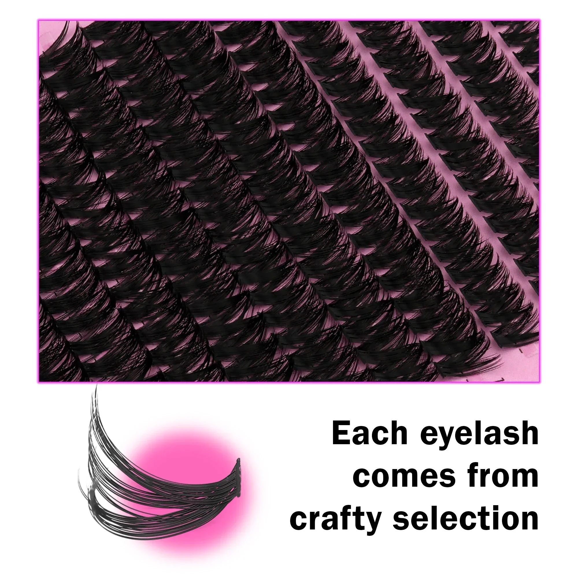 14列のロシア製クラスターラッシュ、Dカール、ふんわりとした - Eyelash Extension Russian のレビューと価格