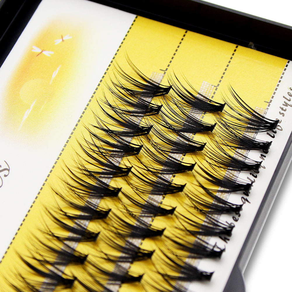 ブラック60束ミンク個別クラスターまつげエクステナチュラルD - Eyelash Extension For Asian Eyes のレビューと価格