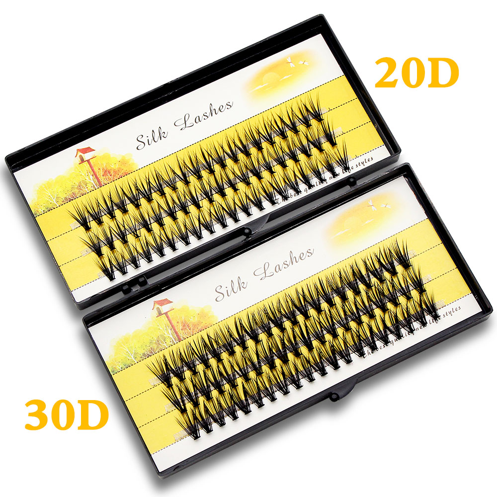 ブラック60束ミンク個別クラスターまつげエクステナチュラルD - Eyelash Extension For Asian Eyes のレビューと価格