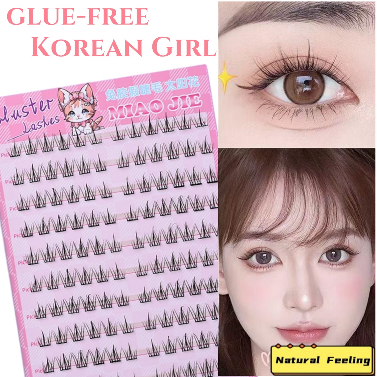 MIAOJIE 接着剤不要のつけまつげ - 簡単な 3 ステ - Eyelash Extension Human Hair のレビューと価格