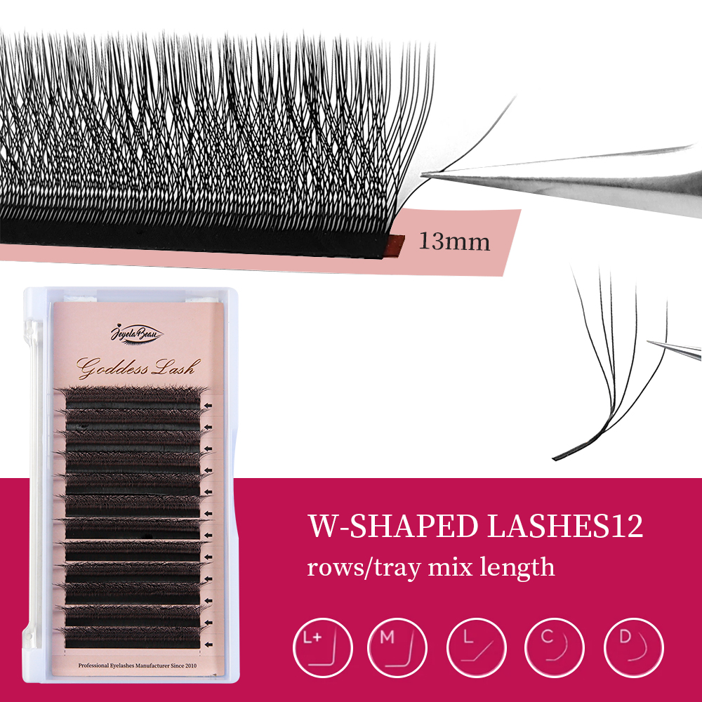 女神W3D 4D 5D Mカールまつげエクステ Wスタイル  - Eyelash Extension Human Hair のレビューと価格