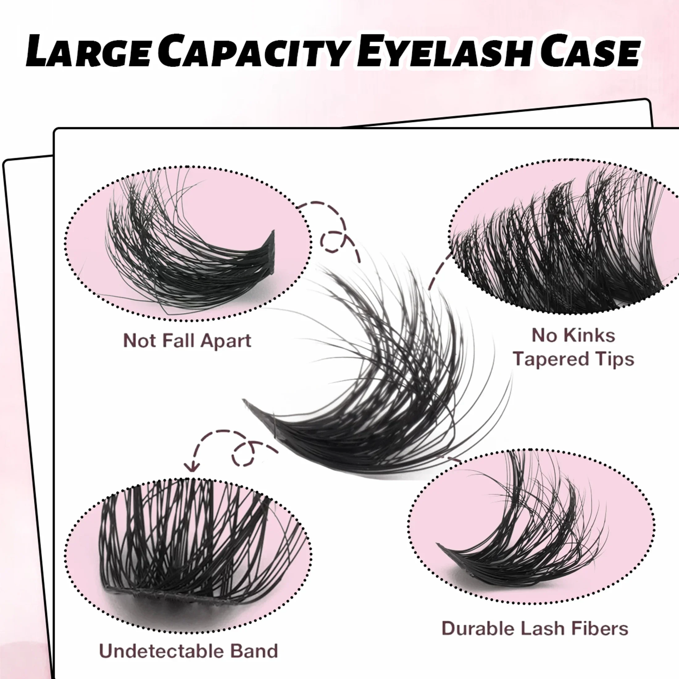 32列のDカール、ロシア風、DIYで簡単に装着できるつけまつ - Eyelash Extension Russian のレビューと価格